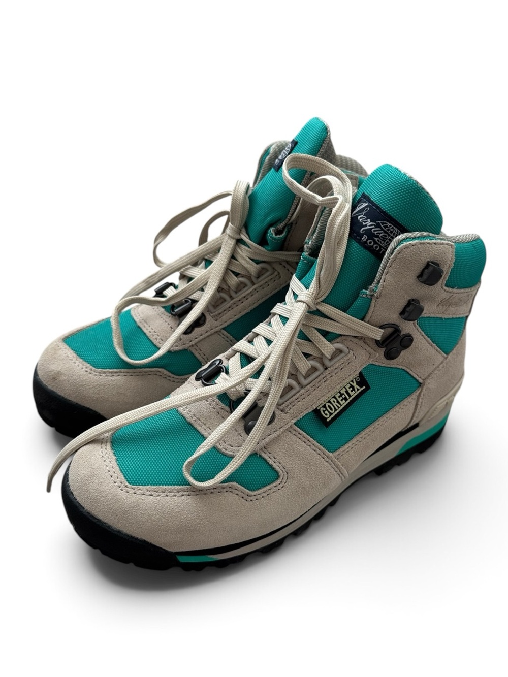Vasque Clarion New 88 GTX Hiking Boots - Taupe and Green Size 7